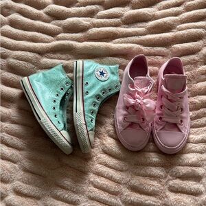 Converse Kids Mint High-Top & Pink Low-Top Sneakers Duo